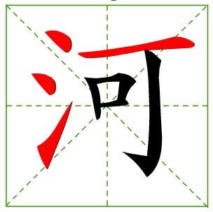 说字的笔顺怎么写，河字的笔顺图片